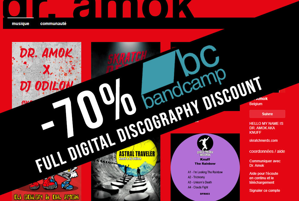 Dr. Amok’s full digital discography discount now -70% on Bandcamp